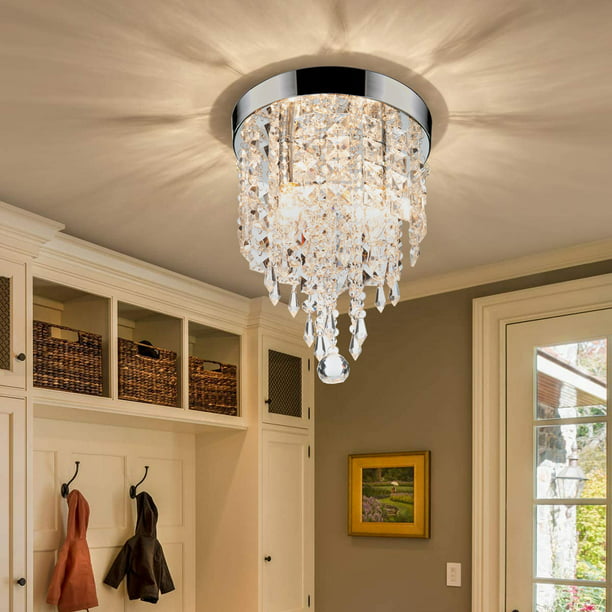 2-Light 8in. Crystal Chandelier Ceiling Light Fixture for Bedroom ...