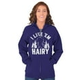thumbnail image 4 of Like 'Em Hairy Bigfoot Legend Hoax Zip Hoodie Sweatshirt Women Brisco Brands L, 4 of 6
