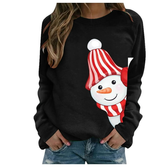 Sweat-shirt de Mode Imprimé Graphique pour Femmes de Noël Veste Mi-Longue à Capuche Soft Outwear Fermeture à Manches Longues Chemisier Col Rond Cardigan d'Hiver