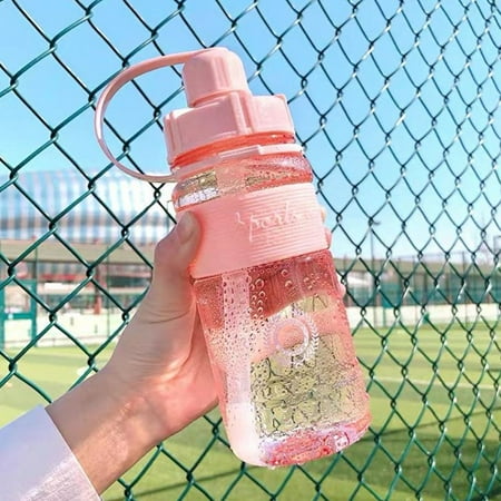 

600/1000/1500/2000ml BPA Free with Straw 600-2000ML Portable Water Bottle Kettle Large Capacity Travel Sports Drinking Sucker PINK 600ML 600ML