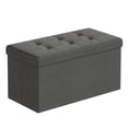 thumbnail image 1 of SONGMICS Banc Ottoman de Rangement Pliant 30 Pieds', Coffre de Rangement, Tabouret Repose-Pieds, Gris Ardoise, 1 of 9