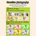 thumbnail image 4 of Print Camera 2 Inch Screen High Clear Digital Printer Inkless Thermal Printer with Paper, 32G Card Gifts for Child Blue, 4 of 8