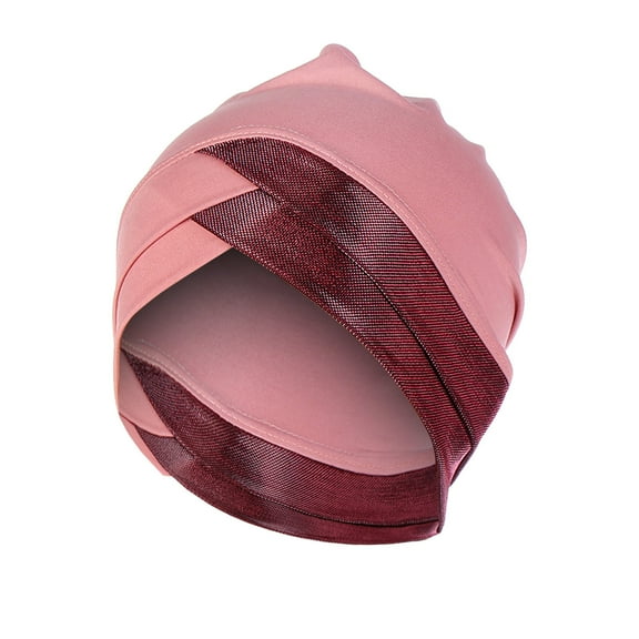 qolati Stretch Head Scarfs Headbands for Muslim for Women Turbans Beanie Colorblock Hats Headwrap for Turban India Hat for Women