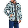 thumbnail image 5 of JUNZAN Penguins Dolphins Whales Print Men's Zip Up Hoodie Athletic Hoodies Long Sleeve Hooded Sweatshirts With Pockets (S-3XL), 5 of 6