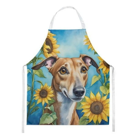 

30 x 27 in. Greyhound in Sunflowers Apron