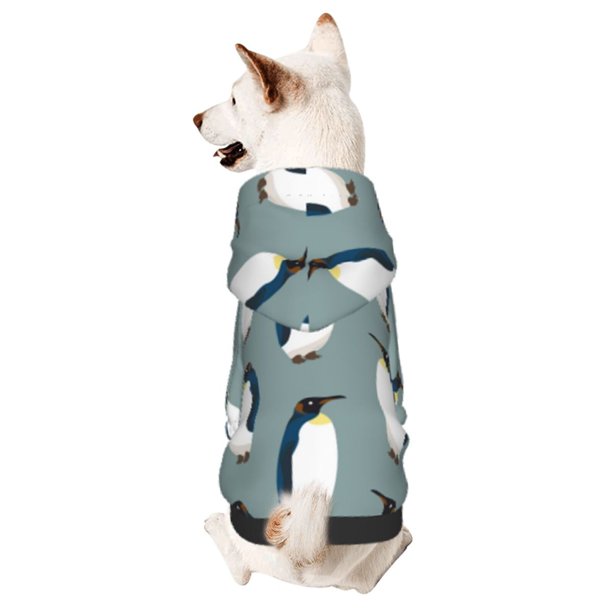 Fotbe Penguin Sudadera con Estampado para Perros Pequeños – Suéter con Capucha para Mascotas, Tela Suave de Forro Polar con Bolsillo-Small