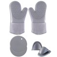 thumbnail image 2 of Juego de guantes para horno, guantes de silicona para aislamiento térmico, hornos de cocina, pinzas para pellizcar, kit de almohadillas de panal, 7 piezas / juego Inevent HA008765-01, 2 of 7