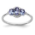 thumbnail image 1 of 925 Sterling Silver Rhodium-Plated Tanzanite and Diamond Ring, 1 of 2