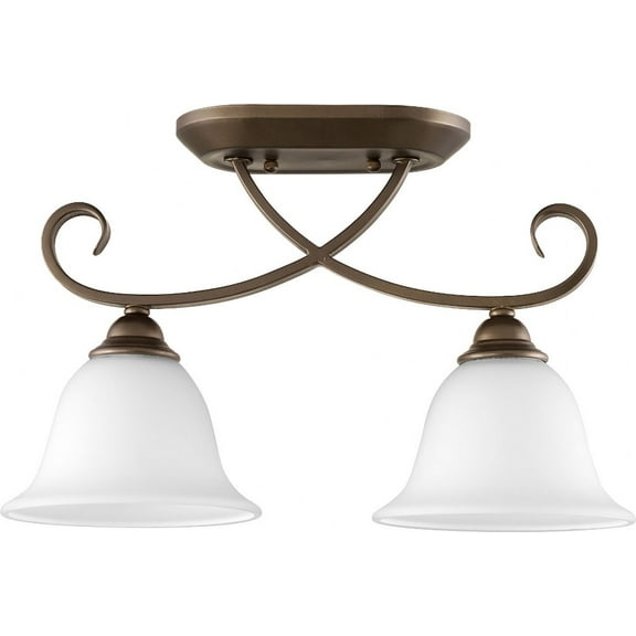 Quorum Lighting Celesta Glass 2-Light Oiled Bronze Incandescent 7 x 10.75 x 16.25 Damp Rated