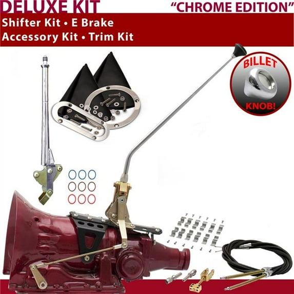 American Shifter AOD Shifter Kit Chrome 16 in. E Brake Cable Clamp Trim Kit for F255E