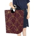thumbnail image 4 of Yayeee Freestanding Laundry Hamper with Handle Collapsible Large Storage Basket for Clothes, Circular Gold Pattern, 4 of 7