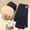 Navy, variant on Women Winter Style Thick Double Layer Knitted Leather Label Cold Proof Warm Solid Color Screen Finger Gloves Gloves Mittens Men Mittens for Women Cold Weather Heated Winter Ski Gloves Mittens Men