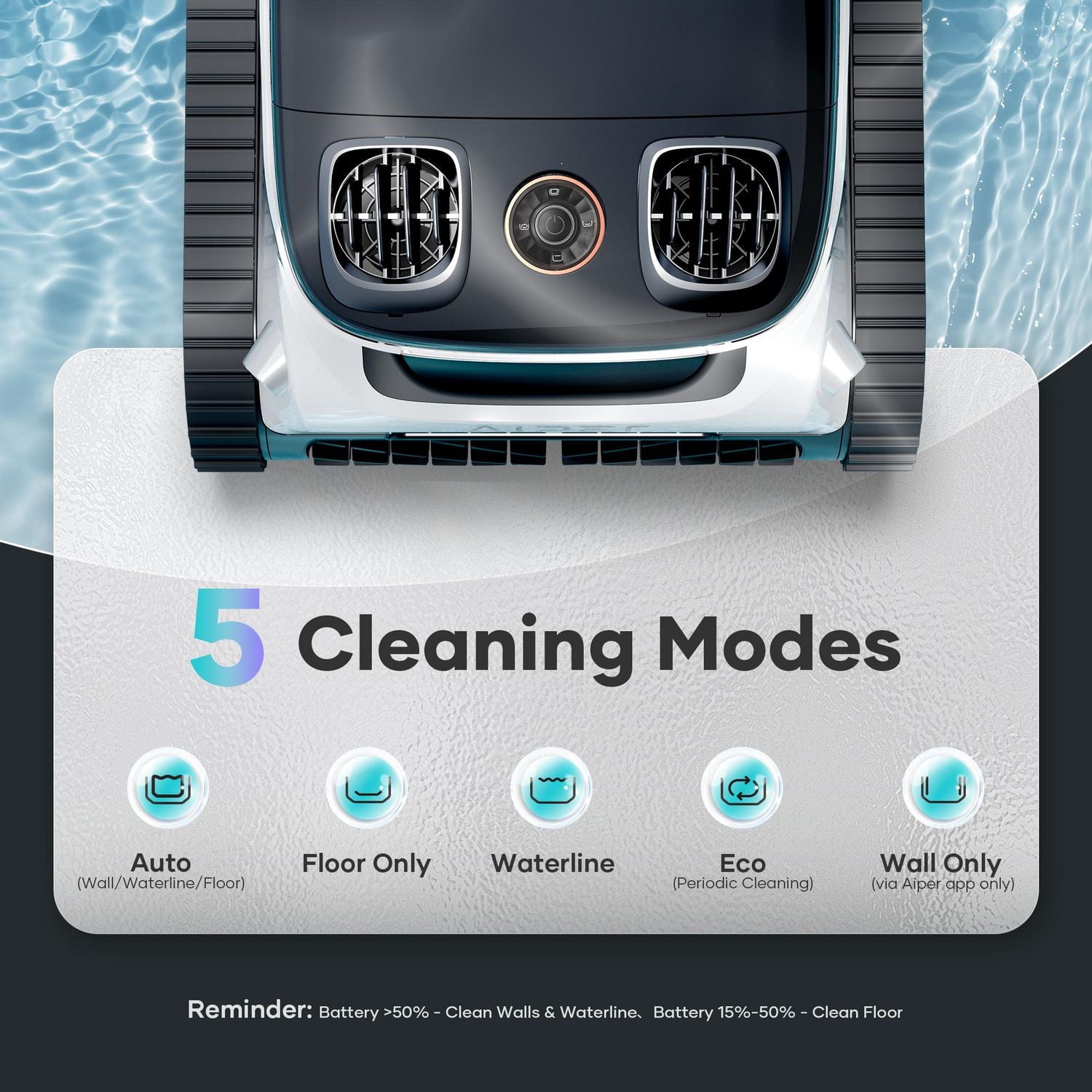 Aiper Scuba N1 Pro Robot nettoyeur de piscine sans fil pour piscines enterrées jusqu'à 2150m², aspirateur de piscine avec capteurs infrarouges
