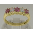 thumbnail image 3 of LBG British Made 14k Yellow Gold Natural Pink Tourmaline & Opal Womens Promise Ring - 33 size options - Size 9.5, 3 of 6