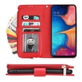 thumbnail image 3 of Dteck Wallet Case For Samsung Galaxy A20E 5.8 inch 2019, [Kickstand Feature] [Zipper Purse] PU Leather Wallet Case Flip Folio Cover with [Card Slots][Wrist Strap], Red, 3 of 6