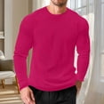 thumbnail image 4 of DPTALR Men's Solid Color Loose Casual Fitness Sports Top Home Wear T-Shirt,Hot Pink,Big and Tall Men XXXL, 4 of 5