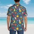 thumbnail image 6 of Xecao Cartoon Space print Hawaiian shirt - a stylish short-sleeve button-down for men, perfect for casual beach and tropical outings., 6 of 9