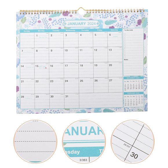 Minkissy Large Print Calendar Coated Paper Rectangular Countdown Activities Office 1Set