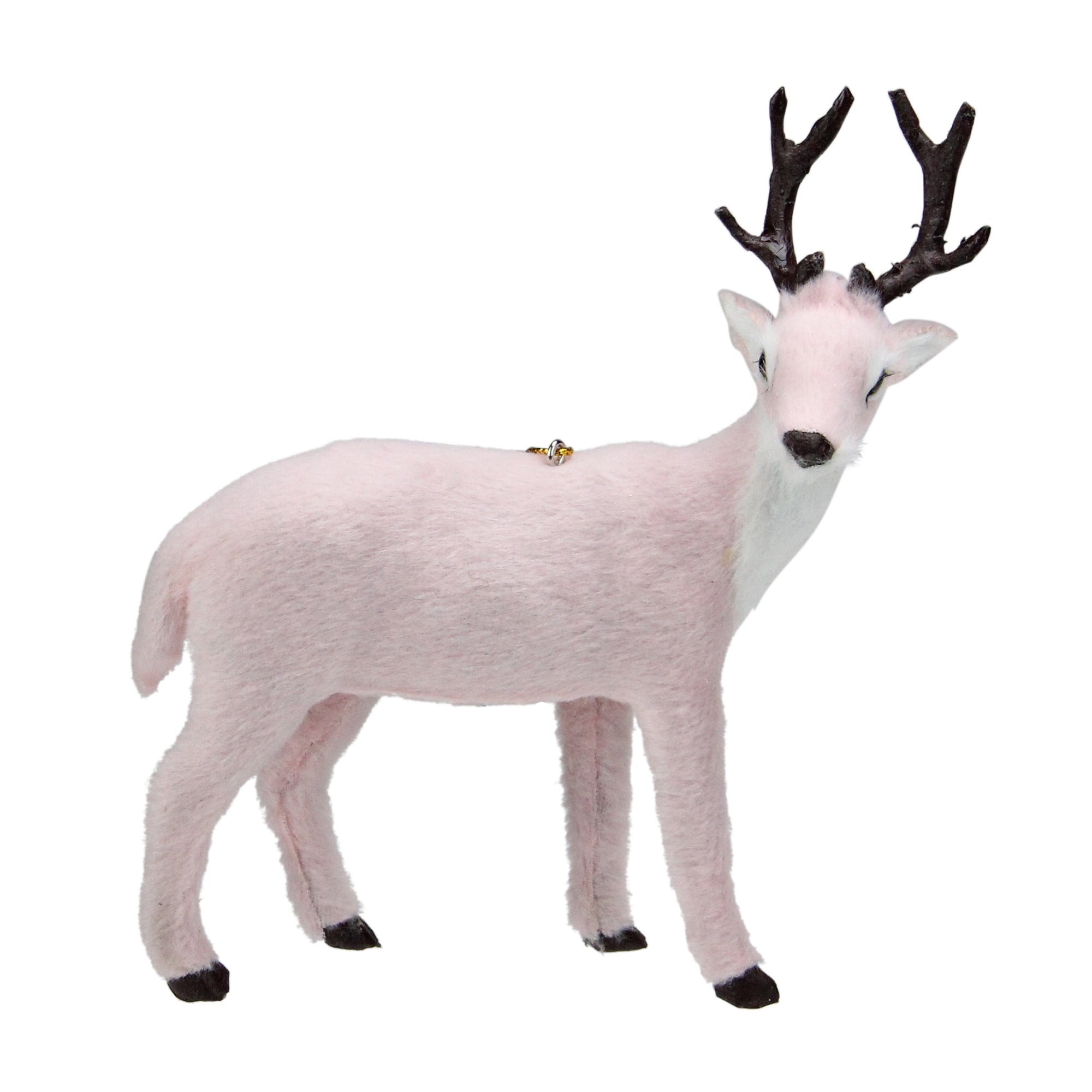 Reindeer Silver Ornament Set 2  Clear Acrylic 6" Kurt Adler Woodland Gift 