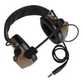thumbnail image 2 of Auriculares militares con reducción de ruido de 7 mm, auriculares de montaje en la cabeza militares con micrófono desmontable, color marrón, 2 of 12
