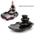 thumbnail image 4 of Quemador de incienso, soporte de reflujo en cascada de humo, palo de reflujo de esmalte negro, incensario de cerámica para salón de té, 4 of 5