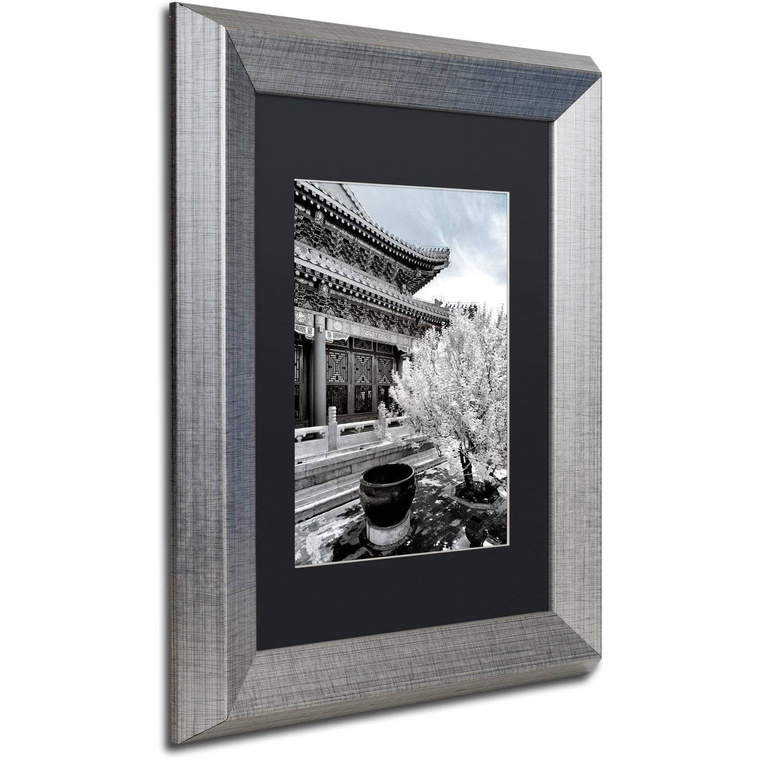Trademark Fine Art "White Temple X" Canvas Art by Philippe Hugonnard, Black Matte, Silver Frame
