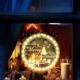 thumbnail image 4 of Luz decorativa navideña para ventana, telón de fondo de luces de cadena para ventanas interiores y exteriores, pared de fiesta navideña, blanco cálido (Feliz Navidad), 4 of 4