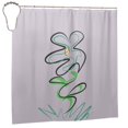 thumbnail image 2 of YFYANG Waterproof Bathroom Shower Curtain, Grey Abstract Line Flowers Shower Curtain Set with Hooks, Home Bathroom Tub Decor - 72 "x72", Iron Hooks, 2 of 6