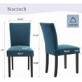 thumbnail image 4 of GarveeHome Dining Chairs Set of 2 Upholstered Parsons Diner Room Chair Sets Fabric Kitchen Chairs with Nailhead Trim/Wood Legs and Padded Cushion Modern Living Room Chairs, Dark Blue, 4 of 9