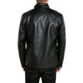 thumbnail image 3 of WULFUL Men's Stand Collar Leather Jacket Motorcycle Faux Leather Jackets Outwear, 3 of 3