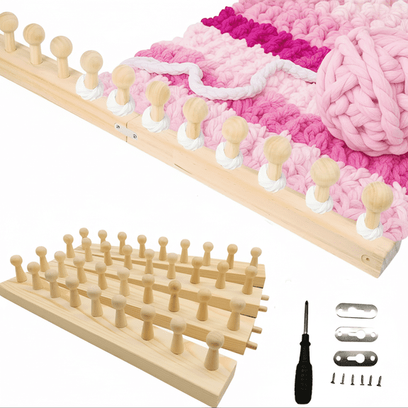 FVDPWYE Blanket Loom Wooden Knitting Loom Knitting Tool Expandable Connection 4 Sections