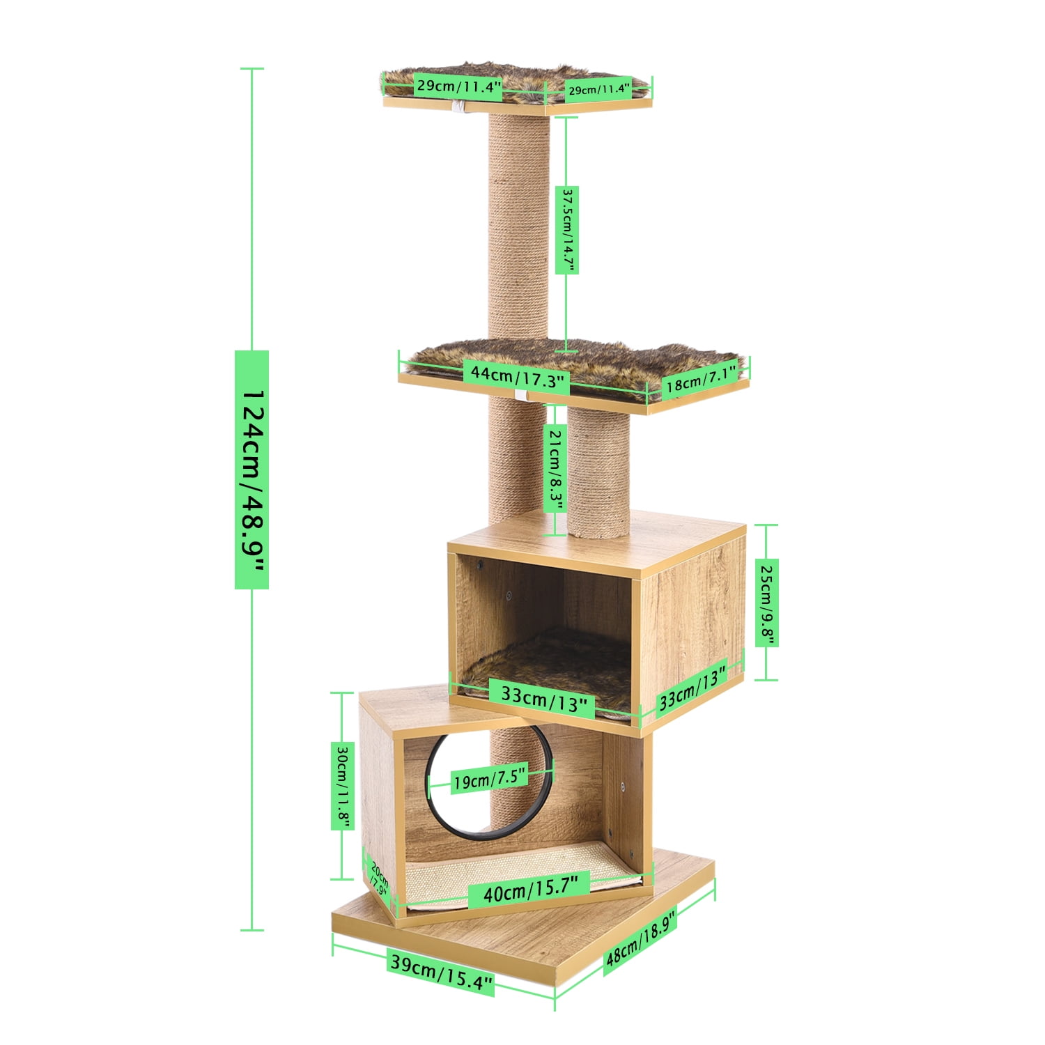 Pefilos 57" 4 Levels Platform Cat Tree House, Cat Condo for Large Cats with Fully Scratching Posts, Cat Tower for Indoor, Beige Pefilos 57" 4 Levels Platform Cat Tree House, Cat Condo for Large Cats with Fully Scratching Posts, Cat Tower for Indoor, Beige