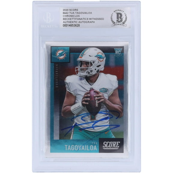 Tua Tagovailoa Miami Dolphins Autographed 2020 Panini Score #442 Beckett Fanatics Witnessed Authenticated Rookie Card - Fanatics Authentic Certified