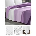 thumbnail image 5 of Twin XL Size Flat Sheet Only, Purple Ombre Soft Brushed Microfiber Bed Sheets, Modern Geometric Moire Abstract Art Hotel Quality Breathable Bedding Top Sheet, Easy Care, 66"x102", 5 of 9