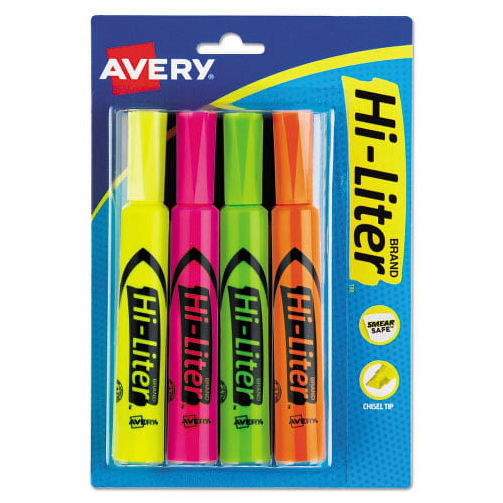 Hi-Liter Desk-Style Highlighters, Assorted Ink Colors, Chisel Tip, Assorted Barrel Colors, 4/set | Bundle of 5 Sets