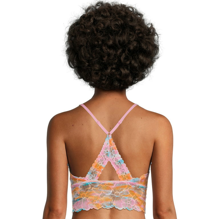 No Boundaries Juniors' Color Pop Triangle Lace Bralette