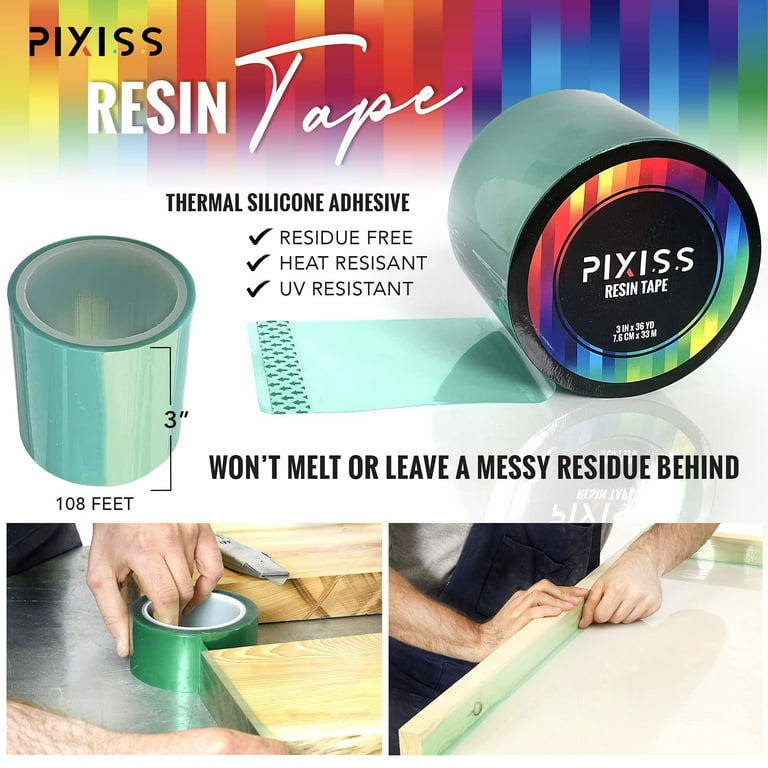 Epoxy Tape Silicone Adhesive Tape - Pixiss Mold Release Epoxy Resin Tape -  Polyester Tape for Resin, Construction Tape, Resin Tape for Epoxy Resin