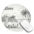 thumbnail image 2 of Disketp Summer Vacation Scene With Camping Van Small Mouse Pad 7.9x7.9 Inches,Washable Round Mousepad For Office Laptop Computer,Non-Slip Rubber Base Mouse Pads For Wireless Mouse, 2 of 9
