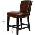 thumbnail image 4 of SAFAVIEH Ken Square Mid Back Counter Stool, Brown, 4 of 15
