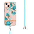 thumbnail image 4 of SaniMore Crossbody Design Case for iPhone 15 Plus (6.7" 2023), Adjustable Shoulder Strap Shockproof TPU Silicone Floral Back Cover for Girls Women [Ultra-slim Lightweight] Cord Cover, Blue Rose, 4 of 5
