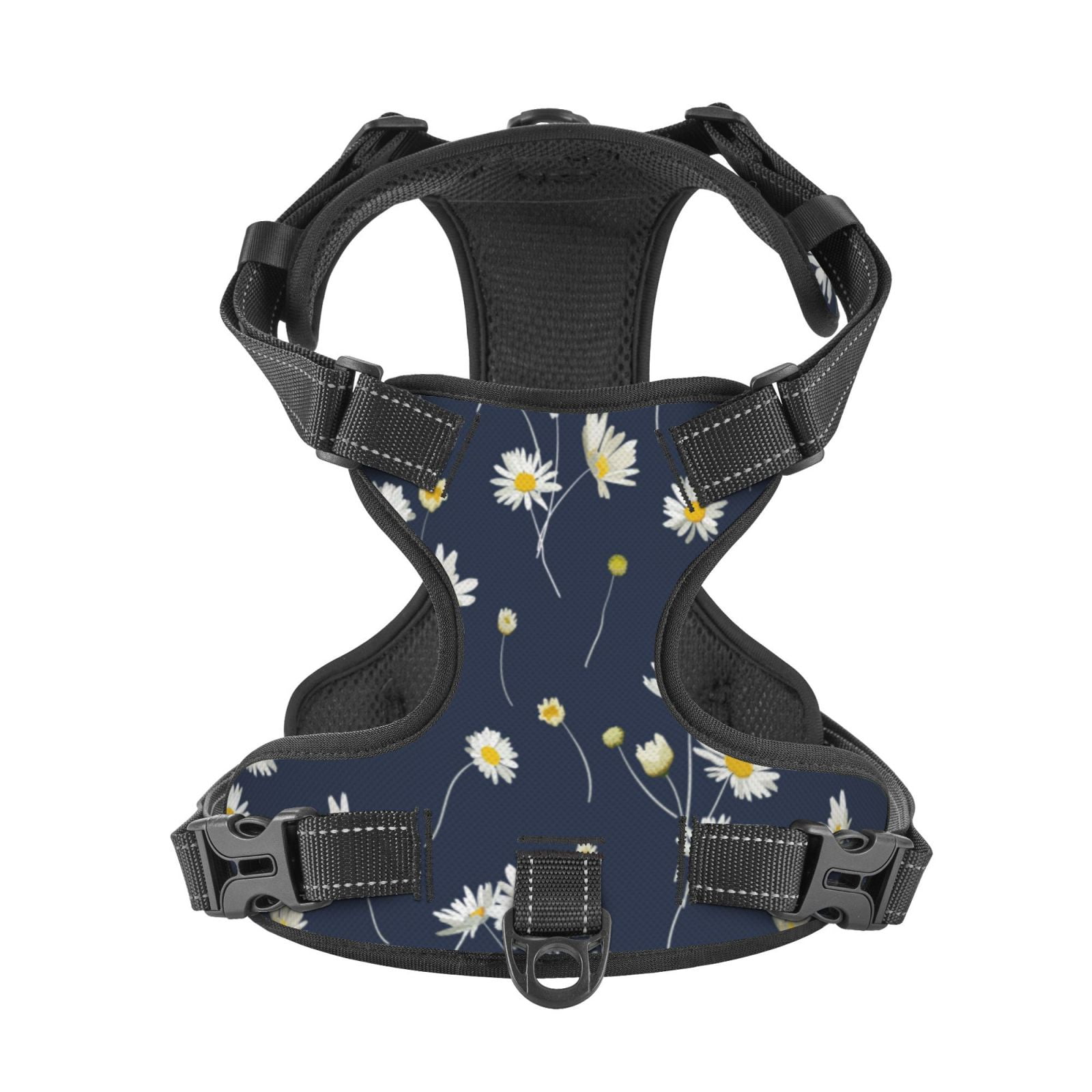 Kdxio Daisies Flowers Print No Pull Dog Harness Adjustable Reflective Oxford Easy Control Medium Large Dog Harness for Training and Everyday-Small