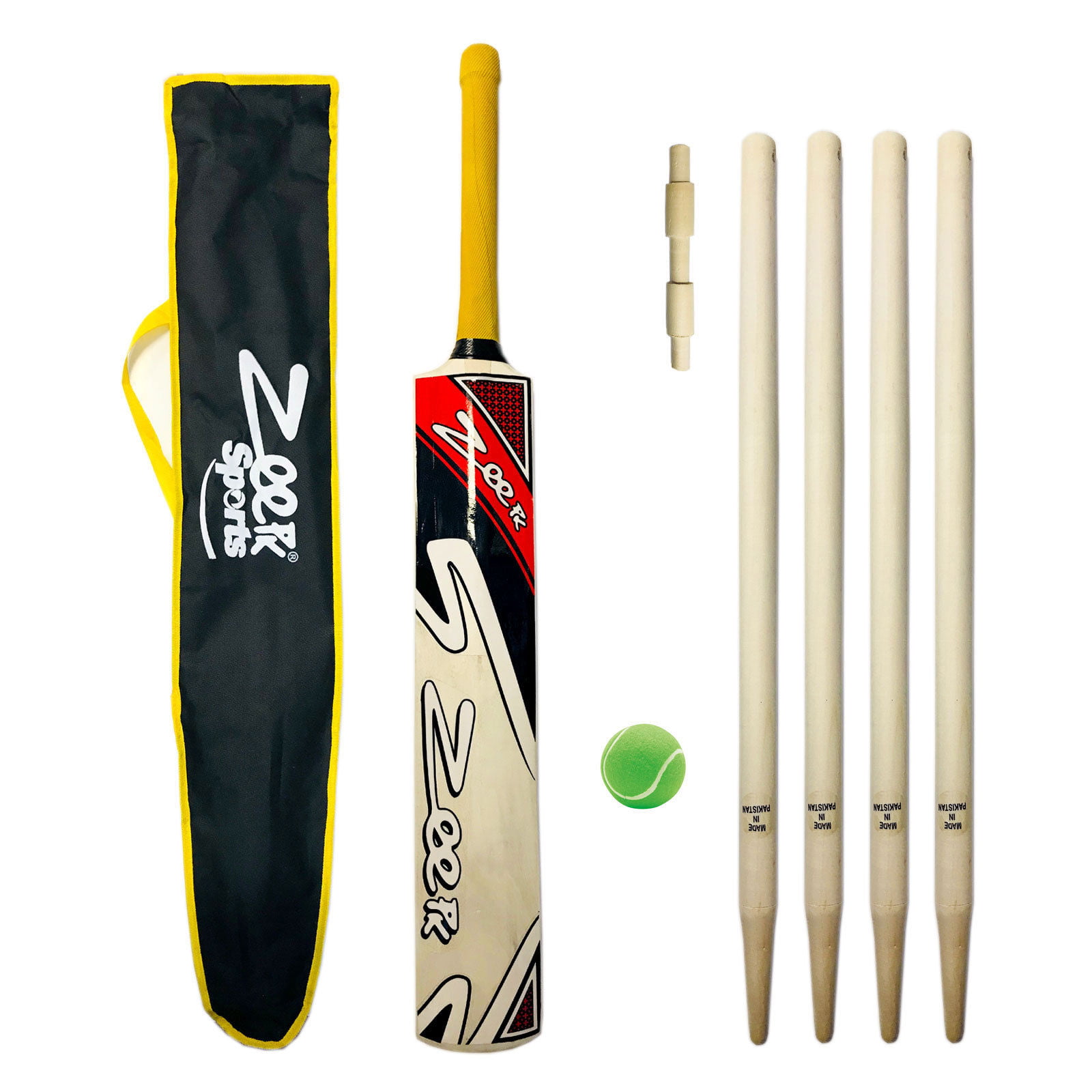 CW STORM Cricket Set Red With Kashmir Willow Bat Accessories Kit 9Pcs All Size 
