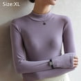 thumbnail image 2 of Women's Basic Slim Fitted Long Sleeve Pullovers Tee Tops, 2 of 5