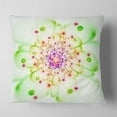 thumbnail image 2 of Designart Perfect Glowing Fractal Flower in Green - Floral Throw Pillow - 18x18, 2 of 5