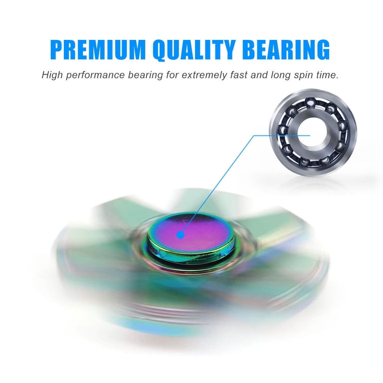 Rainbow Metal EDC Triangle Spinner Fidget Toys High Speed Hand
