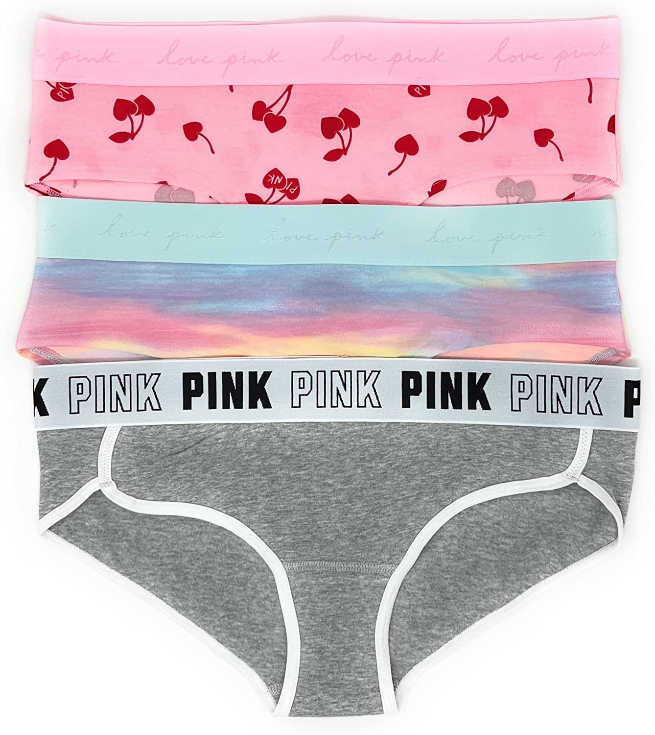 Victoria's Secret PINK Variety Mixed Logo Hipster Panty, Set of 2