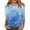 138#Royal Blue, variant on Womens Tops 3/4 Sleeve,Plus Size Summer Shirts for Women Casual Floral Printed Three Quarter Tunic top Loose Fit Blouse