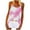 Pink, variant on AherBiu Summer Tank Tops for Women Tie-Dye Spaghetti Strap Scoop Neck Low Cut Ruched Loose Tee Shirts