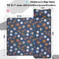 thumbnail image 5 of Football and Basketball Navy Pattern Teens Toddler Nap Mat with Pillow, Sleeping Mat Bag for Preschool Daycare 59"x22", 5 of 6