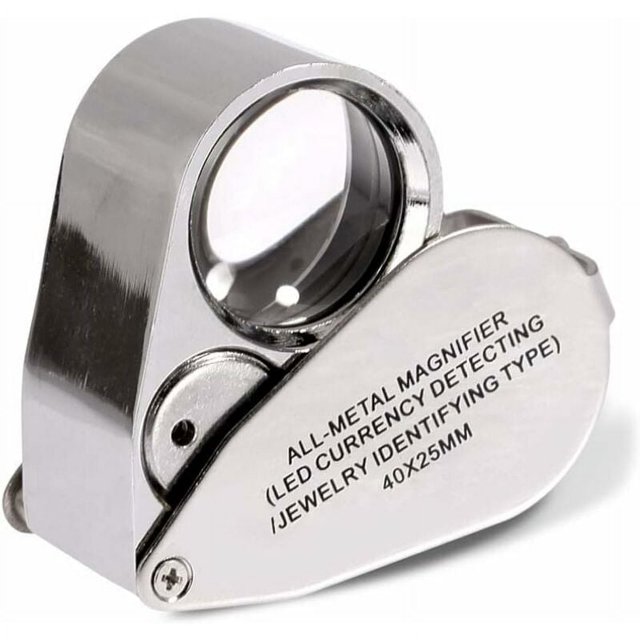 CHUANK Folding 40x Magnifying Glass with LED Light for Jewelry Inspection and Currency Authentication
